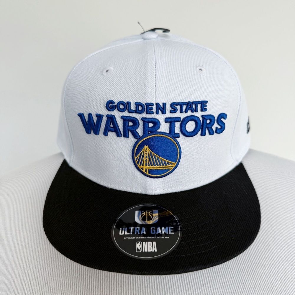 Golden State Warriors Snapback Hat Mens NBA Fan Gear Cap Embroidered White Black